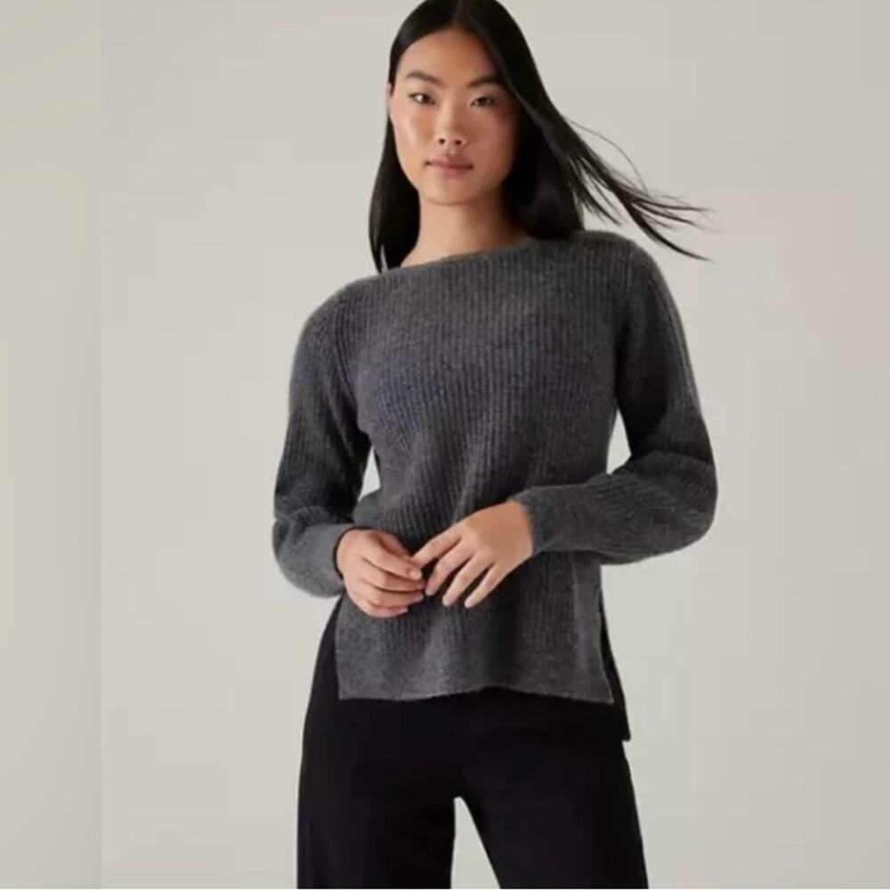 Athleta Layover Sweater Charcoal Grey NWT Size Small 2023 merino Wool Classic